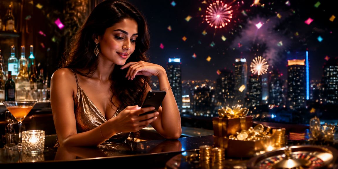 Young Indian woman playing rummy card game on mobile phone in Pune